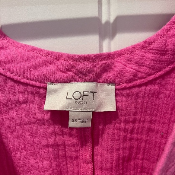 LOFT Hot Pink Tank Top Y2K Barbie Spring Summer 90s Retro Coquette Cottagecore - Picture 5 of 9